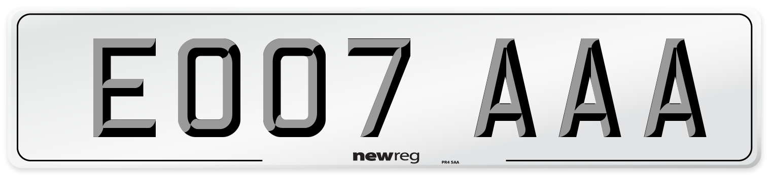 EO07 AAA Number Plate from New Reg